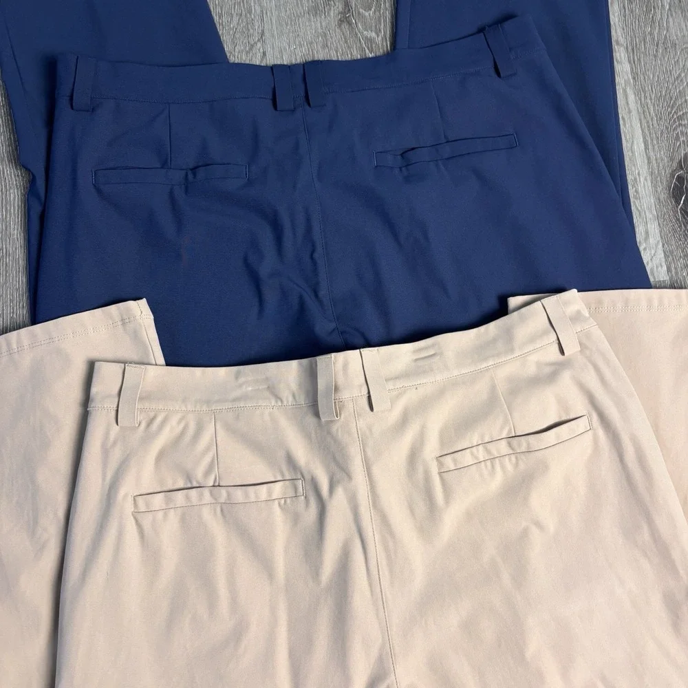 Willit Golf Performance Chino Pants Men's 36x34 Blue/Khaki Stretch Casual-2 Pair